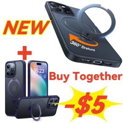 TORRAS Full Upgrade 360° Spin Magnetic Ostand&Ostand for iPhone 15 Pro Max Case