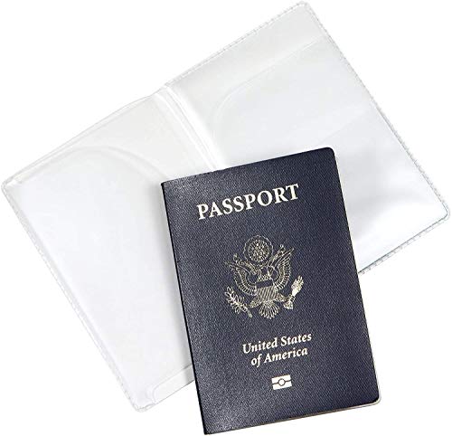 Image of Kraptick Polypropylene Passport Cover, Transparent & Waterproof Passport Cover, Passport Coverage Protector, Passport Covers With 2 Additional Pockets For Cards & Tickets (Transparent PWC) (PACK OF-4)