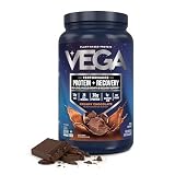 Vega Protein + Recovery, Chocolate – 30g Vegan Protein, Dairy & Gluten Free, Probiotics, NSF Certified, 837g (19 Servings)