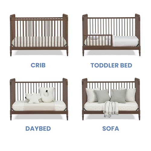 Image of Delta Children Saint 4-in-1 Convertible Crib - Greenguard Gold Certified, Teak Brown
