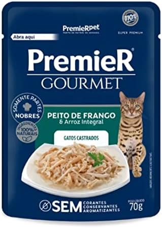 PremieR Gourmet Gatos Castrados Peito de Frango e Arroz Integral ...