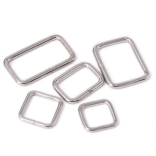 Swpeet 100 Pcs Assorted Metal Rectangle Ring, Webbing Belts Buckle for for Belt Bags DIY Accessories - 13mm / 15mm / 20mm / 25mm / 35mm - Image 3