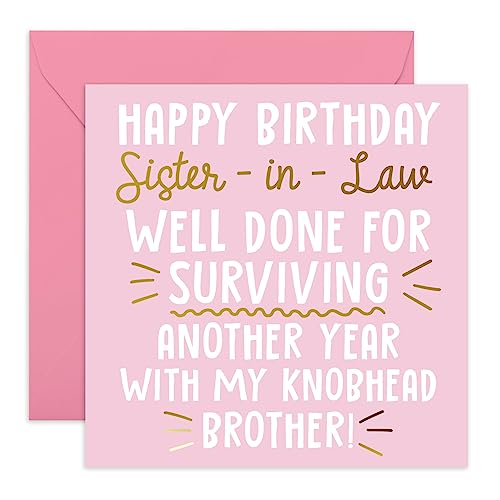 Central 23 - Carte d'anniversaire humoristique pour femme – « Happy Birthday Sister-in-Law » – Carte d'anniversaire pour belle-sœur – Carte de vœux coquine pour elle – Livré avec des autocollants