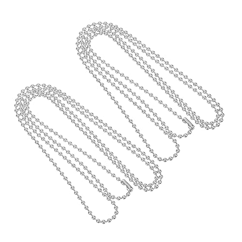 HOMSFOU 2 Juegos Cadenas de Etiquetas de Precio Inoxidable con Conectores Cadena de Esferas de Resistente y Antioxidante de Unidades para Etiquetas Colgantes y Perros