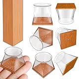 20 Piezas Protector Patas Sillas Cuadrados, Tacos para Patas de Sillas, Protección para Silla de Silicona (Talla XL: Apto con Lados de 39–47 mm), Antirrayaduras y Antirruido, Protegen el Suelo