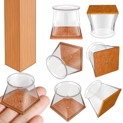 RUSIDO 20 Piezas Protector Patas Sillas Cuadrados, Tacos para Patas de Sillas, Protección para Silla de Silicona (Talla M: Apto con Lados de 19–27 mm), Antirrayaduras y Antirruido, Protegen el Suelo