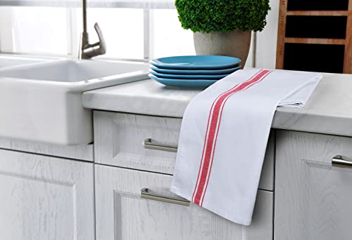 Utopia Towels Dish Towels, 15 X 25 Inches, 100% Ring Spun Cotton Super Absorbent Linen Kitchen Towels, Soft Reusable Cleaning Bar And Tea Towels Set (12 Pack, Red) #TOP4