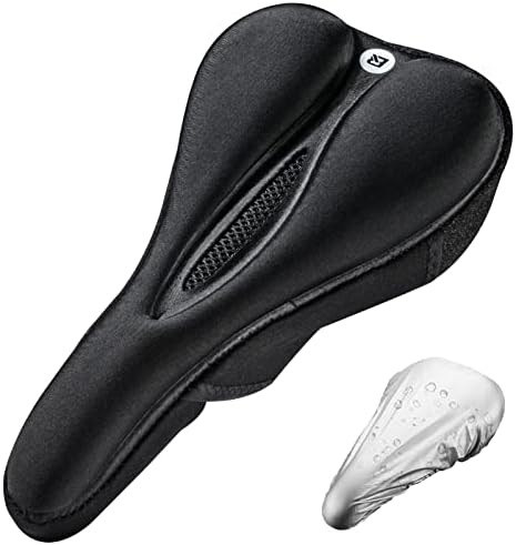 ROCKBROS Bike Seat Cushion Gel Padded Bicycle Seat Cushion Comfort Bike Saddles Cover for Men Women Fit Road Mountain Bike, Peloton Stationary Exercise, Indoor Outdoor Cycling