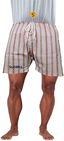Men's Lattha Traditional Pure Cotton Underwear aka Patta wala Janghiya, Dhari wala/ Striped Undergarment, Khadi Latthe Ka Jangia, Nicker,Chaddi; Nade wala kachha with wide Miyani/Asan & Back Pocket & Drawstring/Nada
