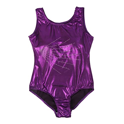 Gymnastics Leotards For Women Adults Ballet Leotard Sparkle Sleeveless Athletic Gymnastics Costumes Bodysuits Dance Wear Purple #TOP4
