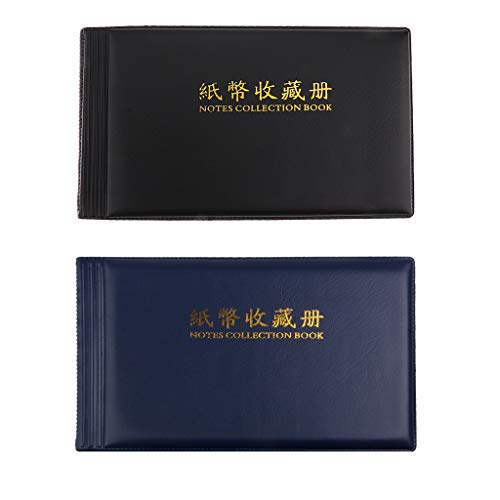 2X 30 páginas 60 bolsos Coleção de notas de banco Livro de Álbum de pasta para Moedas de Dinheiro