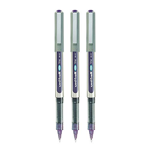 Image of UNI-BALL Eye UB157 0.7mm Roller Ball Pen | Violet Ink, Pack of 3