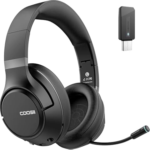 COOSII H300 Wireless Headphones with Noise Cancelling Cover