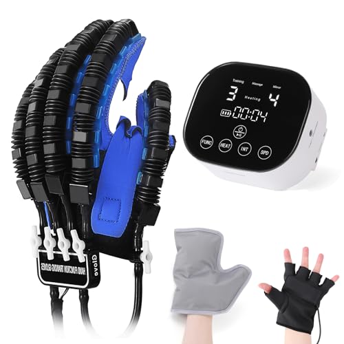 Rehabilitation Robot Gloves Hemiplegia Hand Stroke Recovery Equipment, Hand Dysfunction Training Device for Stroke, Finger Orthosis for Finger Cramps (XL - Left)