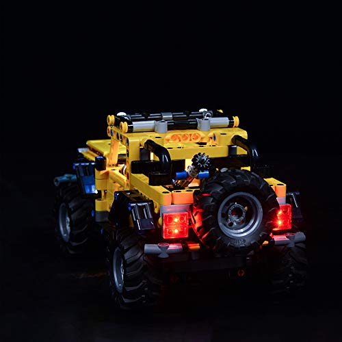 ZHLY LED Licht-Set für Lego Technic Jeep Wrangler Beleuchtung Lichtset Kompatibel Mit Lego 42122 USB und Batterie… – Bild 3