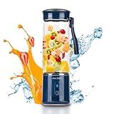 ALLSUN Portable Blender, 270W Personal Blender for Shakes and Smoothies, 16 Oz Travel Cup and Lid with 6 Sharp Blades, 2400mAh USB-C Rechargeable Handheld Juicer Cup for Office/Kitchen/Gym/Outdoor
