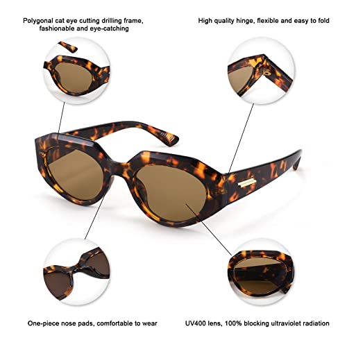 Feisedy Trendy Irregular Sunglasses For Women Retro Rectangle Narrow Frame Sun Glasses B2754 #TOP4