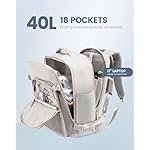 LOVEVOOK Travel Backpack for Women & Men 40L,Airline Approved Carry On Backpack Travel Essentials,TSA Carry on Luggage,Waterproof Personal Item Travel Bag,Suitcase with 3 Packing Cubes,Light gray-Pink - Image 5