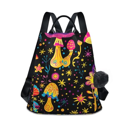 Sac à dos champignon noir antivol pour protéger vos affaires femme