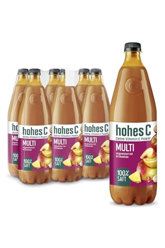 hohes C Multivitamin (6 x 1l), 100% Saft, Apfel, Orange, Ananas, Maracuja, Mango, 9 Vitamine, ohne Zuckerzusatz laut Gesetz, vegan