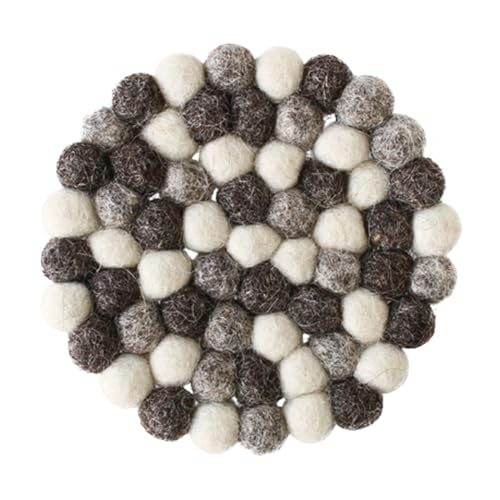 『フェルトコースター 丸』:モノトーン 【アジアン コースター フェルト カラフル 北欧 ティーマット キッチン インテリア フェルトコースター ウール 羊毛 手作り 厚手 アジアン エスニック クリスマス かわいい おしゃれ】