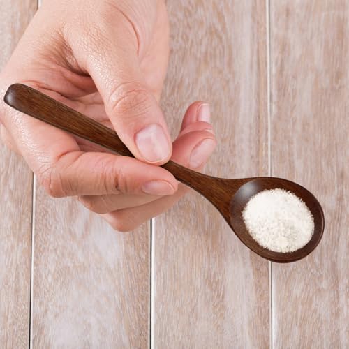 DJAPWPX 10Pcs Wooden Spoons for Honey 7.08 Inch Wooden Honey Spoons Round Mouth Wooden Teaspoons Unique Wood Table Spoons Wood Serving Spoons for Soup Desserts Tea (A)