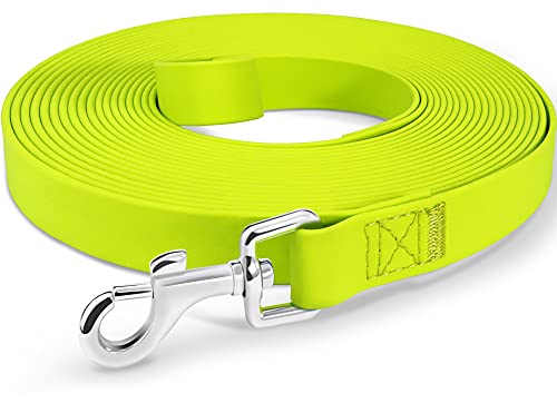 Joytale Longe pour Chien, 5M 10M 15M 20M Laisse Chien Étanches, Laisses de Dressage avec Poignée pour Petit à Gros Chiens, Jaune Fluo 5M Cover