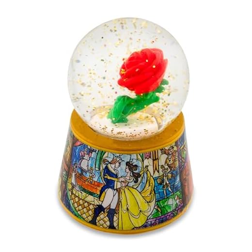 Disney Die Schöne und das Biest Mini-Schneekugel zum Leuchten, 7,6 cm hoch