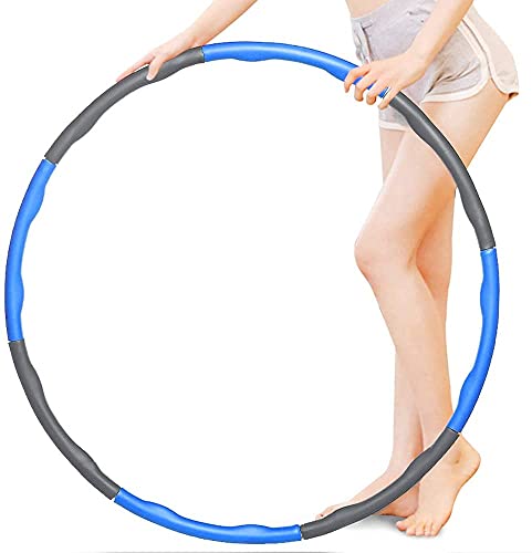 HwaGui Hula Hoop Fitness Cerceau pour la Perte de Poids et Le Massage, Adulte Démontable avec Mousse de qualité, 8 Segments Amovibles Convient pour Le Fitness, la Maison, la Formation du Ventre Cover