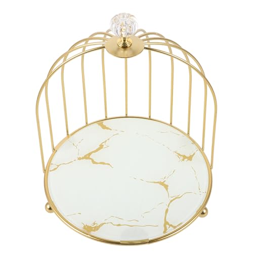 Support cupcakes cage à oiseaux dorée pour une décoration de table de mariage