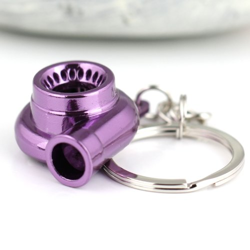 Image of maycom Creative Spinning New Turbo Turbocharger Keychain Key Chain Ring Keyring Keyfob (Anodized Purple)