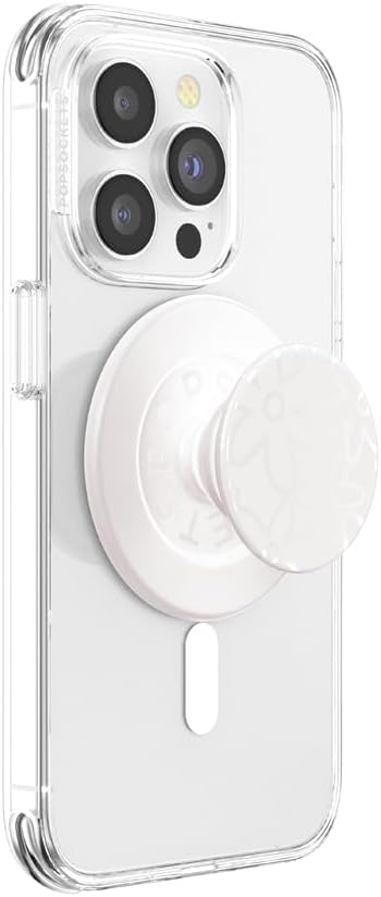 Round Phone Grip Compatible with MagSafe, Adapter Ring Included, Phone Holder, Wireless Charging Compatible - Horchata