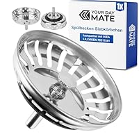 Spülbecken Siebkörbchen, 1 Pack, kompatibel mit IKEA LILLVIKEN 70311541, Ø 80 mm Siebkorb, aus Edelstahl, Korb Zapfen mit Kugel, verbesserte Filter Funktion, Ersatzteil für Lillviken Küchenspülen