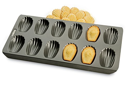 Kitchen Craft Chicago Metallic Professional Non-Stick 12-Hole Madeleine Tin, 40 X 19 Cm (15.5" X 7.5") #TOP1
