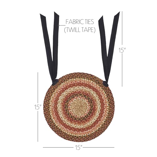 Vhc Brands 67127-2-PACK Ginger Spice Round Seat Cushion Chair Pad thumb #2