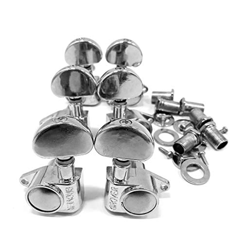 1Zbg3L Chrome Vintage Open Gear Ukulele 4 String Guitar Tuning Pegs Keys Tuners Machine For HeadMA1:18dAR[XeBbNM^[p