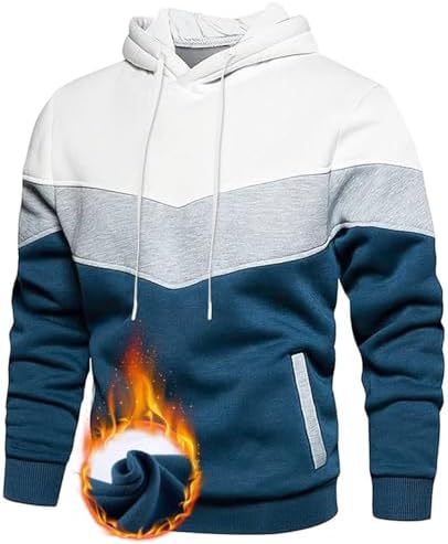 Werkhoodie voor heren, trui met halve rits, sweatshirt met trekkoord en capuchon, casual, sportief, losse pasvorm, lange mouwen, top, warm, voor herfst en winter, inclusief zakje met rits, Grijs, M