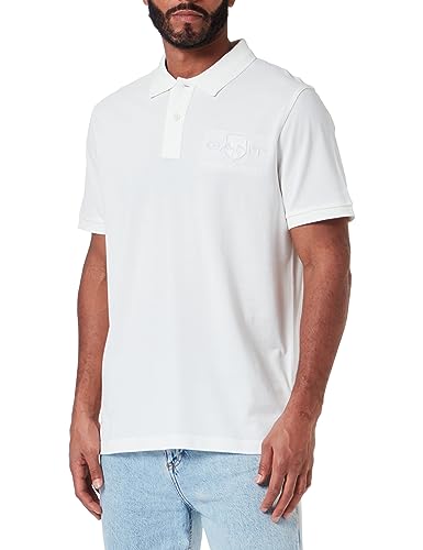 GANT Male Tonal Shield Polo Shirt - Eggshell XXL