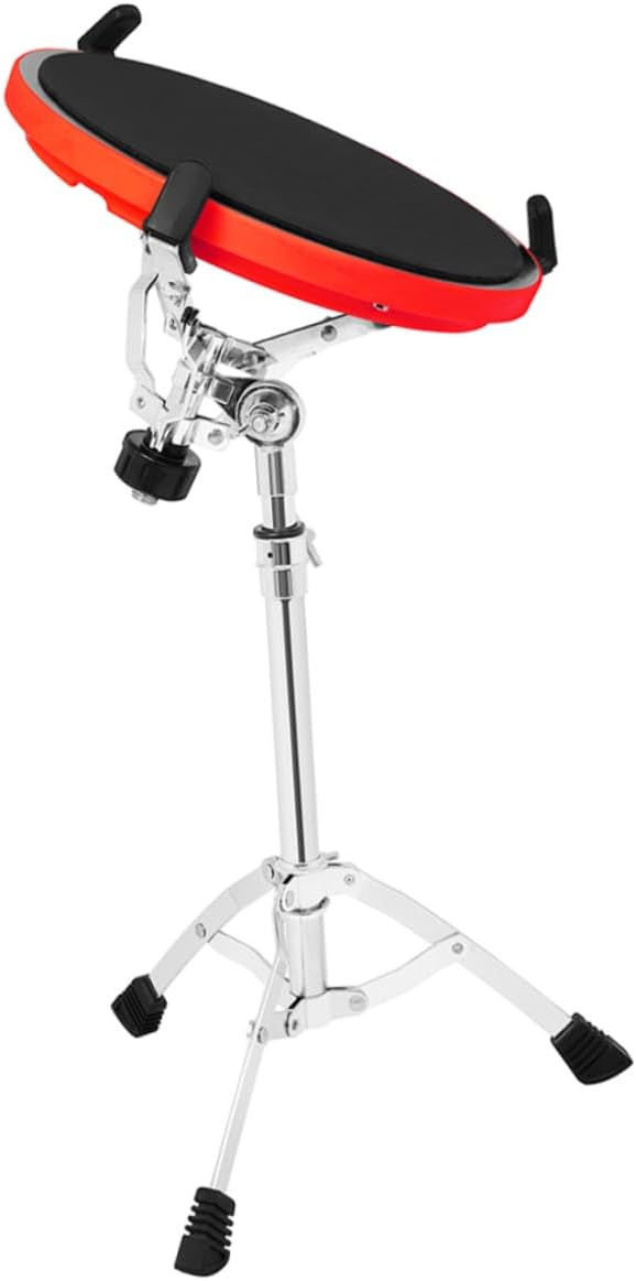 Kisangel Carbon Fiber Snare Practice Pad Boys and Girls Drum Pad Metronome for Drummers Red