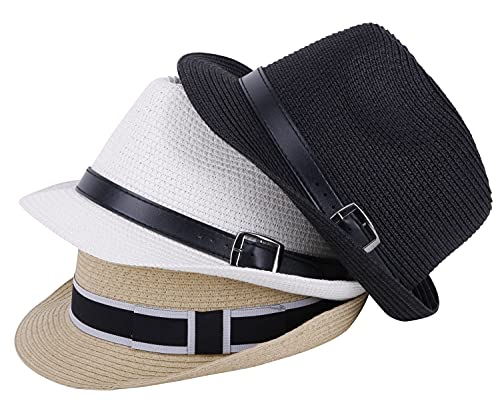 Men's Fedoras Straw Hat Mens Sun Hat Womens Fedora Hat Summer Fedora Hats For Women Summer Hat Breathable Men's Summer Hats Straw,Dark Beige L/Xl #TOP6