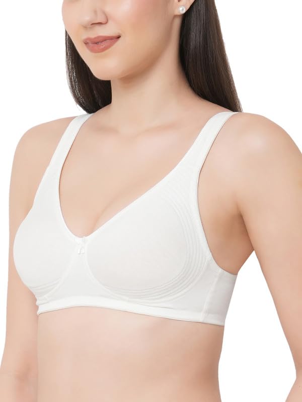 Image of Inner Sense Organic Cotton Bamboo Bra for Woman with Concentric Stitches I Full Coverage Bra for Heavy Bust with Side Support I Non Padded Innerwear with Wire-Free Design