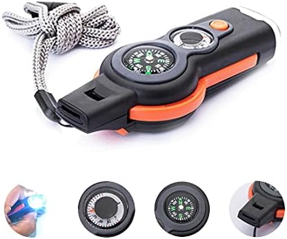 Nlajizty Safety Whistle Emergency with Lanyard, 7 in 1 Survival Multitool for Camping, Hiking, Hunting, Fishing and Adventure, Outdoor.