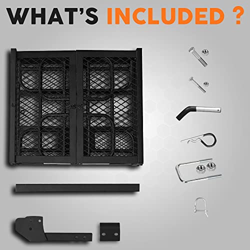 Yaxuk Trailer Hitch Cargo Carrier Rack 55 × 23,5 × 9 Inches Hitch Mount Cargo Carrier 500Lbs Capacity With 3 Bolts Assembly, Fits 2” Receiver With 2" Hitch Stabilizer For Car Suv, Rv #TOP4