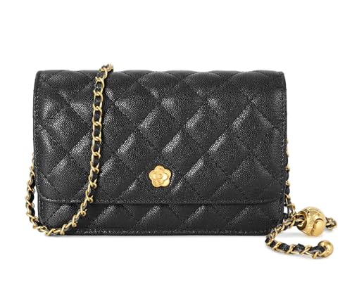 Tiffany & Fred Paris Quilted Caviar Leather Crossbody Shoulder Bag
