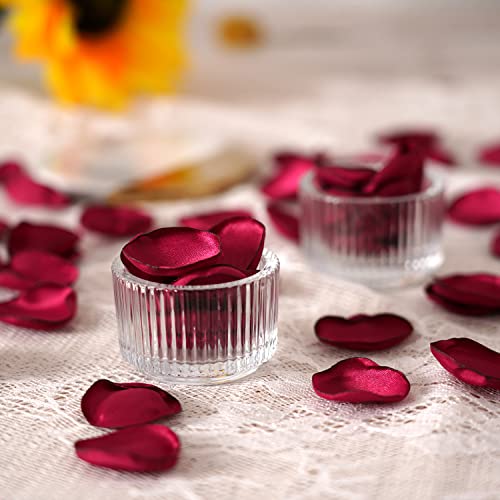 200Pcs Rose Petals For Valentines Day Decor, Separated Ready To Use Soft Silk Flower Petals For Wedding Flower Girl Basket, Table Centerpieces, Cake Table, Buffet Table, Aisle Scatter Petals(Burgundy) #TOP1