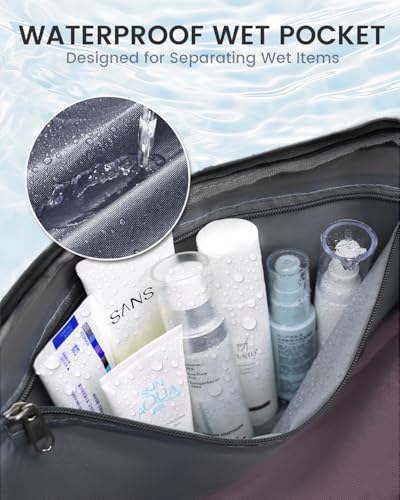 For Spirit Airlines Personal Item Bag 18X14X8 Carry On Travel Duffle Bags for Airplanes Women Men with Wet Pocket Weekender with Shoe and Toiletry Bags, Black2