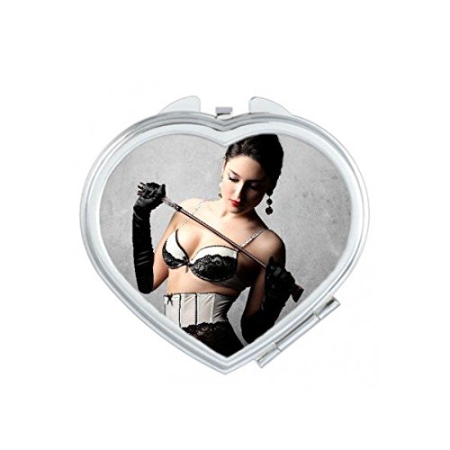 Miroir de poche fille sexy pour retouches maquillage voyage