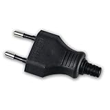 Bachmann 900.002 Euro Flachstecker sw Schraubanschluss lose (5X Euro Flachstecker), Schwarz