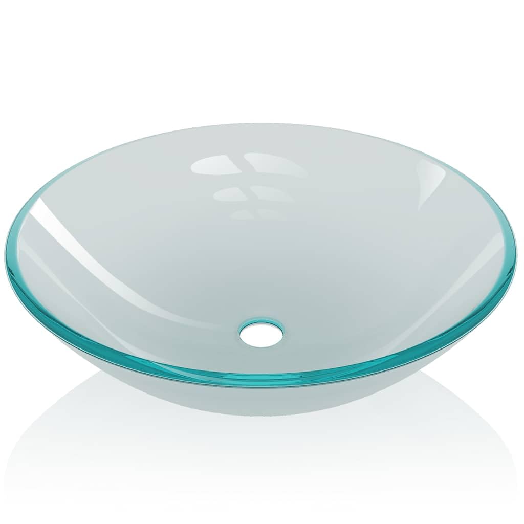 Lavabo de cristal templado de 42 cm esmerilado para baño