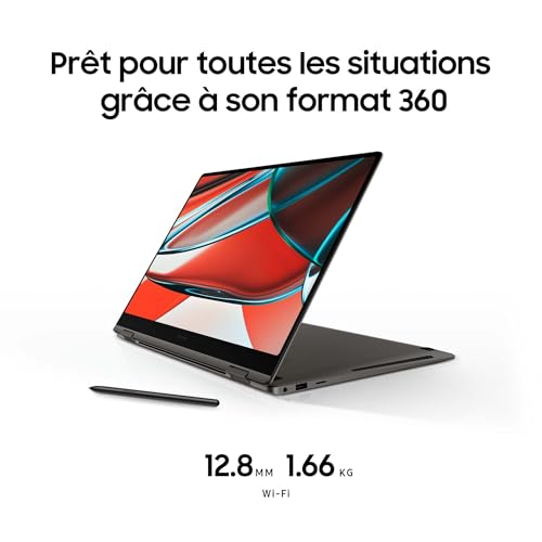 Samsung Galaxy Book3 Pro 360 Ordinateur Portable 16" Tactile Intel Core i7 RAM SSD Intel Xe Graphics Sable Clavier AZERTY FR - vue 3